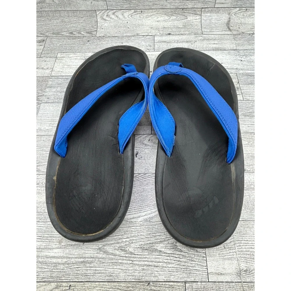 Olukai Ohana Men Flip Flops Blue Black Sandals 10110A-AH40 Size 11
